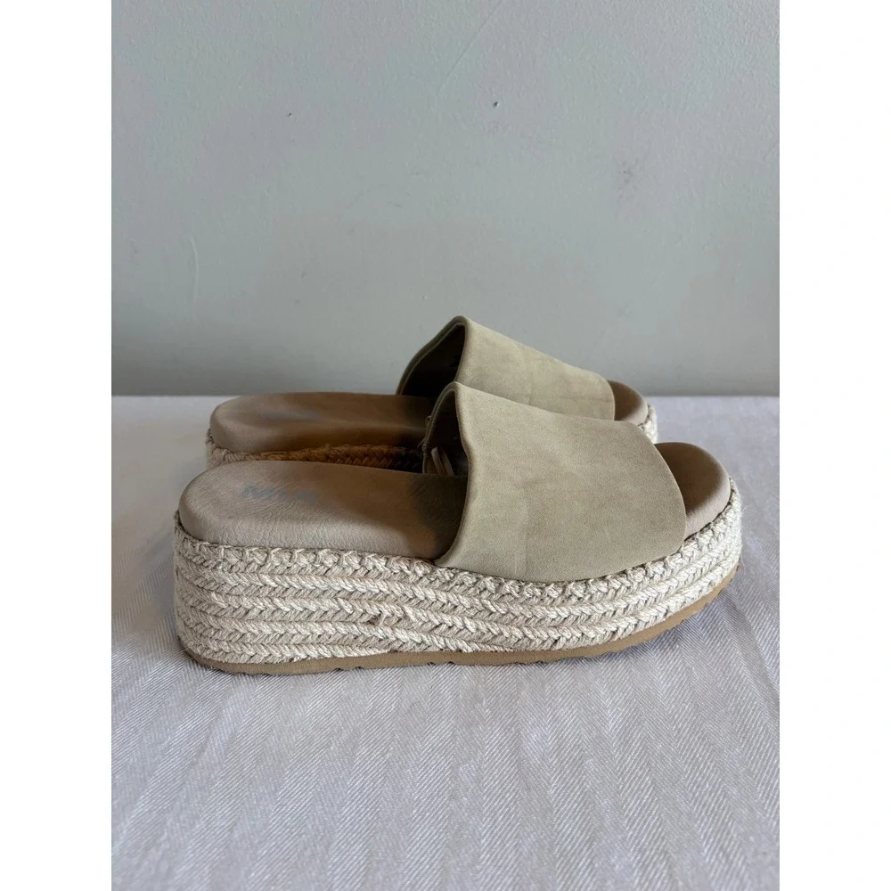 MIA Nura Tan Platform Espadrille Slides‎ Women 7M GS1571409SF Faux Suede Sandals